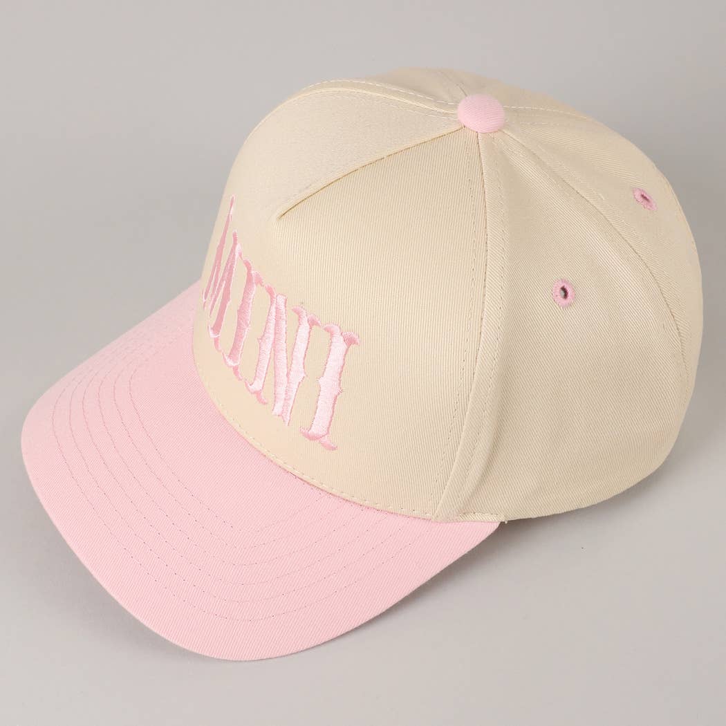 MINI Lettering Embroidery Two-Tone Baseball Cap For Kids