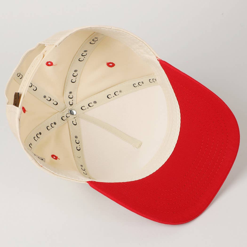 Kids Plain Two Tone Canvas Cotton Baseball Cap