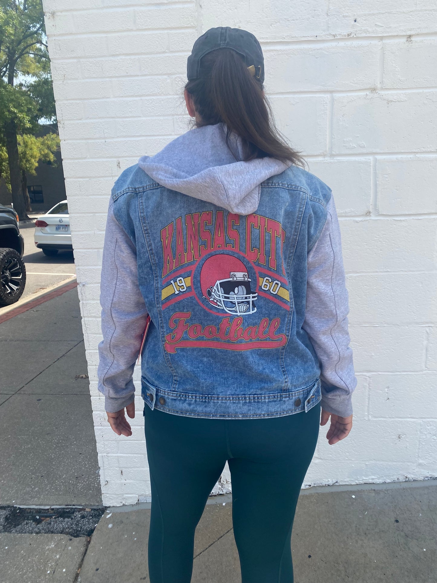KC Football Hoodie Jean Jacket