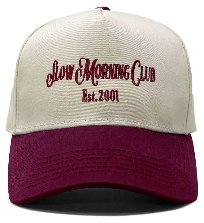 Two Tone Cap Slow Morning Club Burgundy/Beige