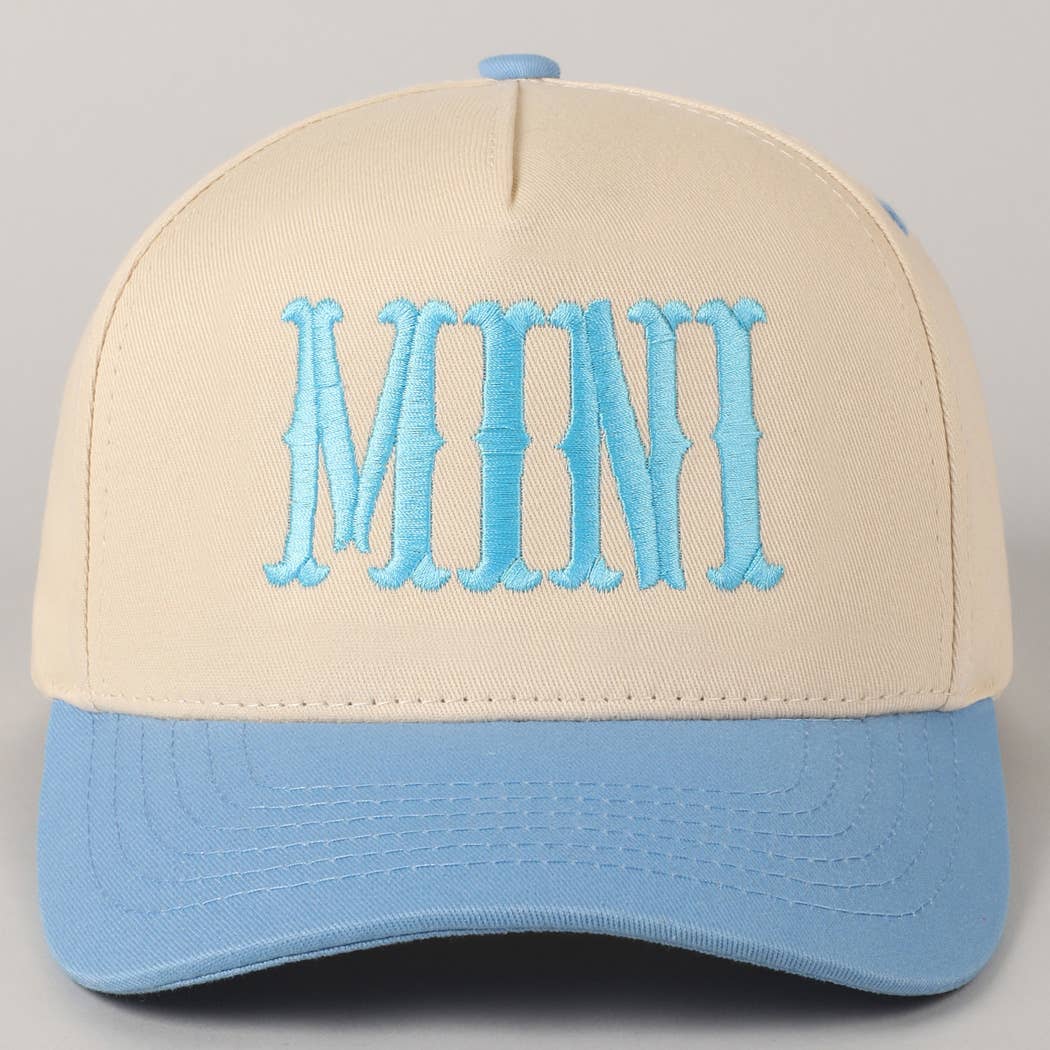 MINI Lettering Embroidery Two-Tone Baseball Cap For Kids