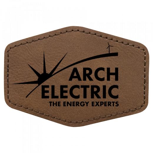 Printed 3.5"x2.5" Hexagon Leather Patch
