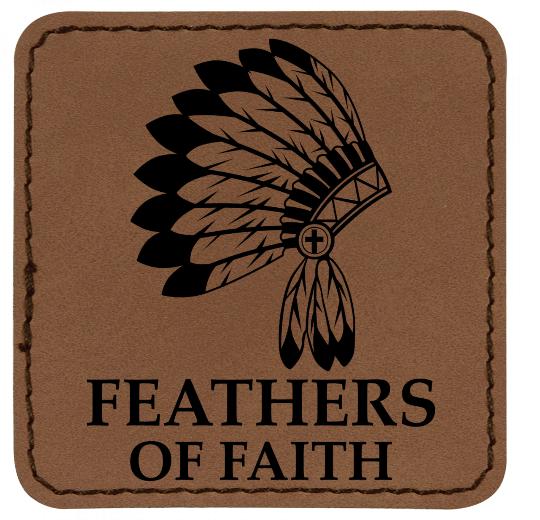 2.5"x2.5" Square Leather Printed Patch