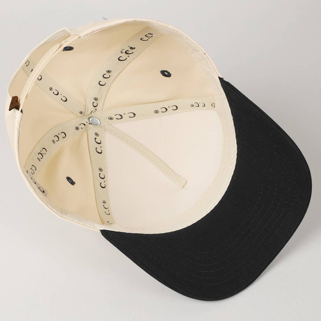 Kids Plain Two Tone Canvas Cotton Baseball Cap
