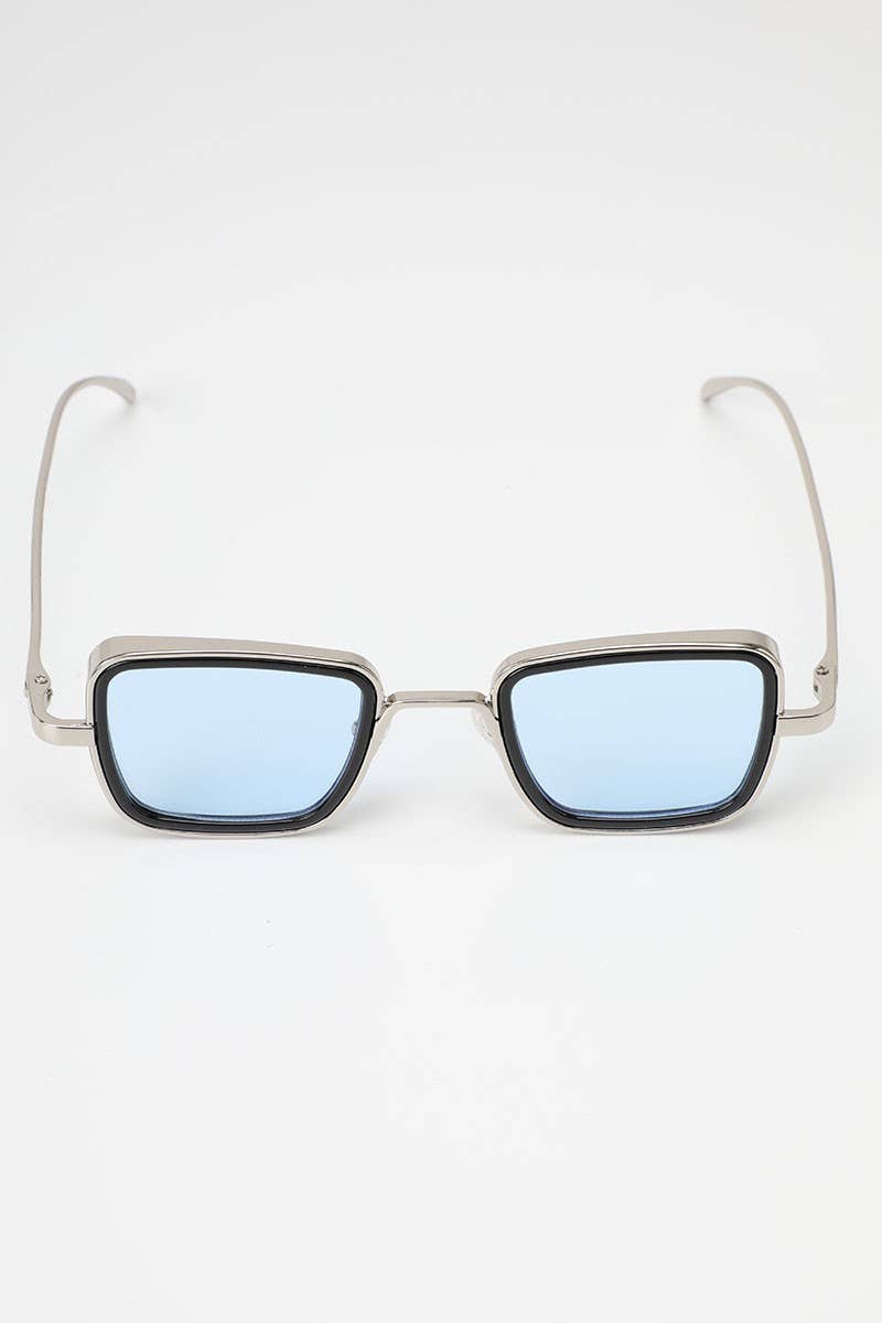 Tinted Lenses Metal Frame Rectangular Sunglasses