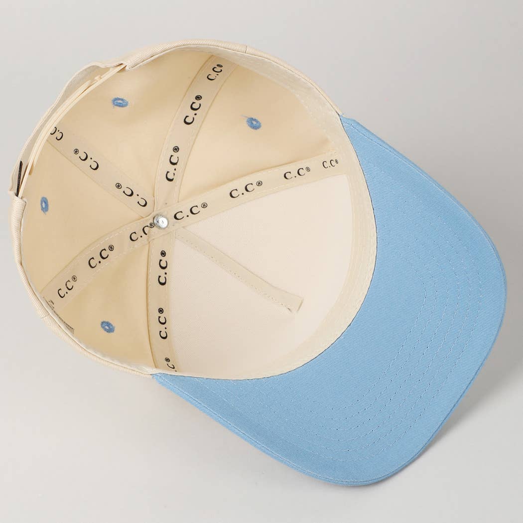 Kids Plain Two Tone Canvas Cotton Baseball Cap