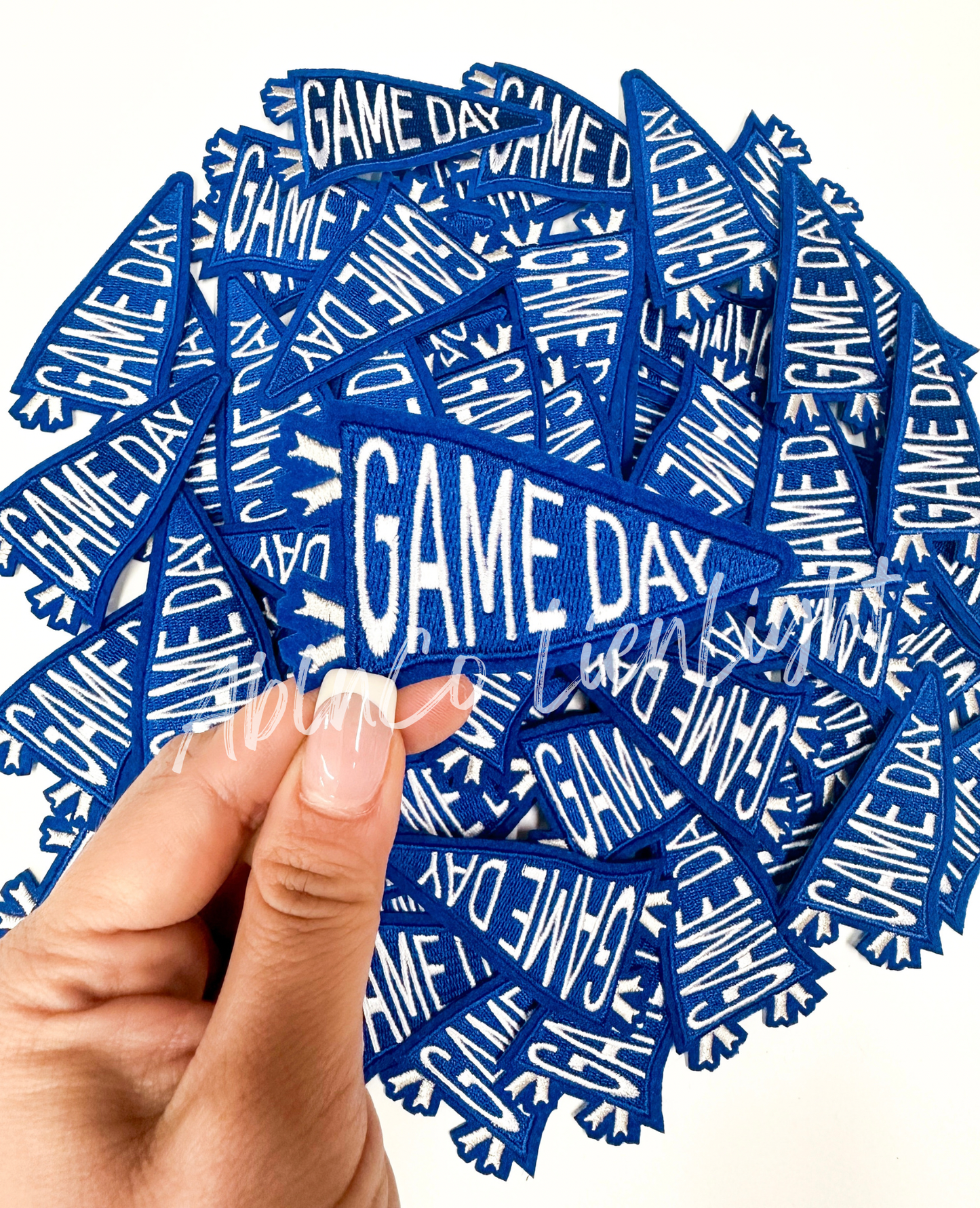 Trucker hat patches 3” royal game day flag patch iron on