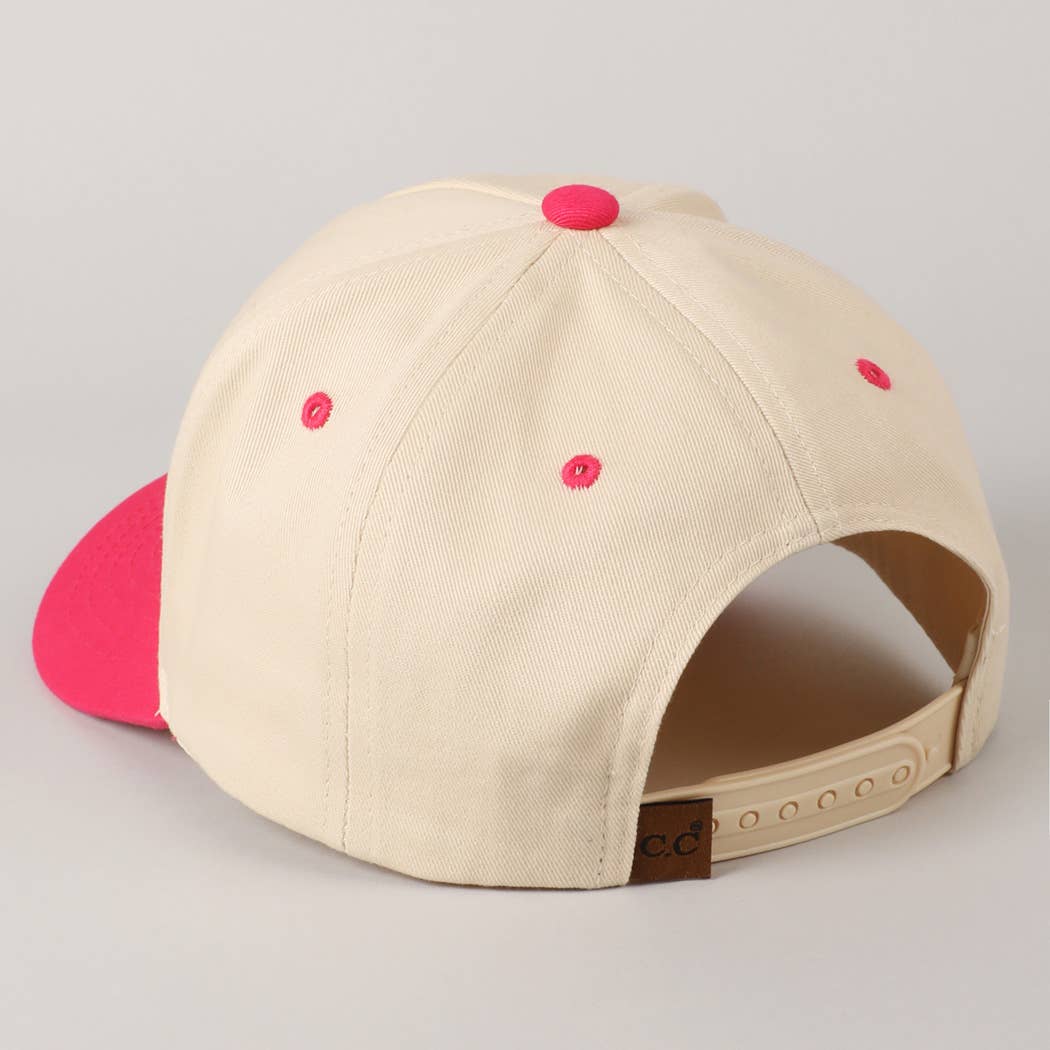MINI Lettering Embroidery Two-Tone Baseball Cap For Kids