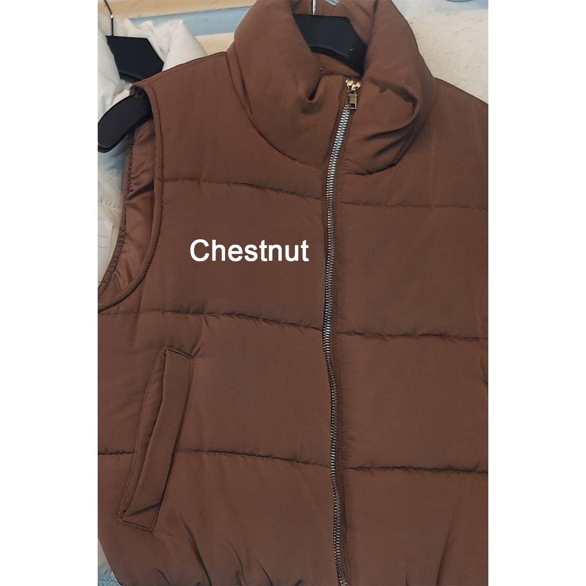 High Neck Zip Up Outerwear Vest