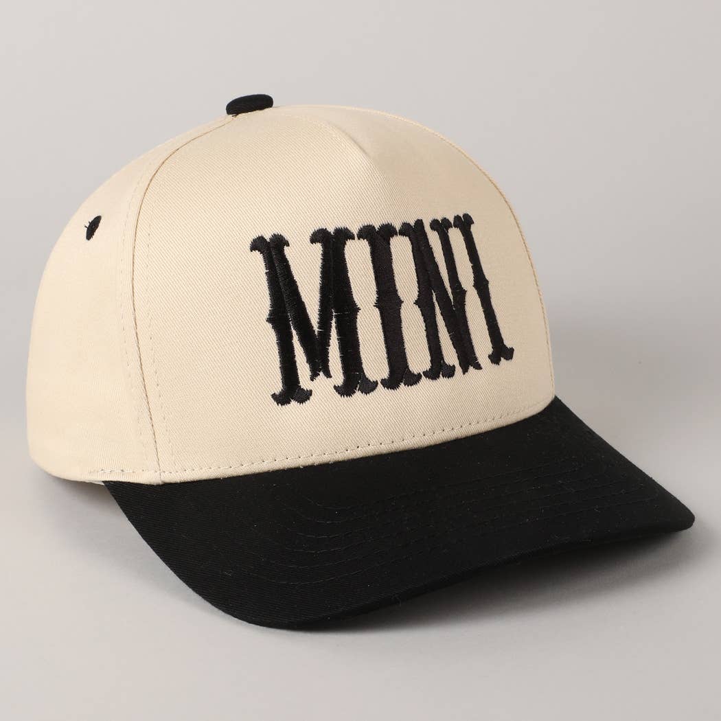 MINI Lettering Embroidery Two-Tone Baseball Cap For Kids