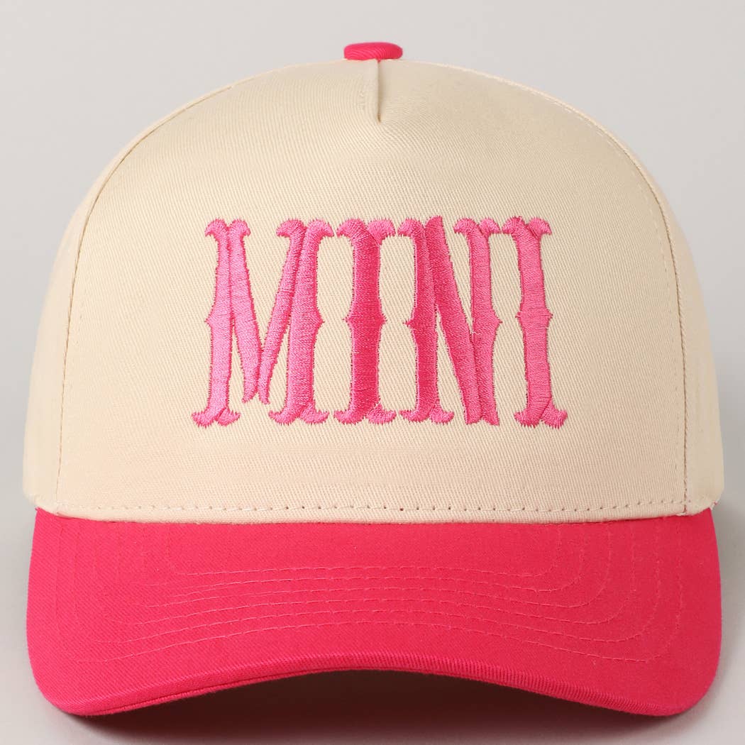 MINI Lettering Embroidery Two-Tone Baseball Cap For Kids