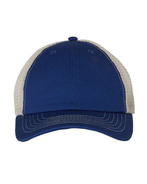 Contrast-Stitch Mesh-Back Cap