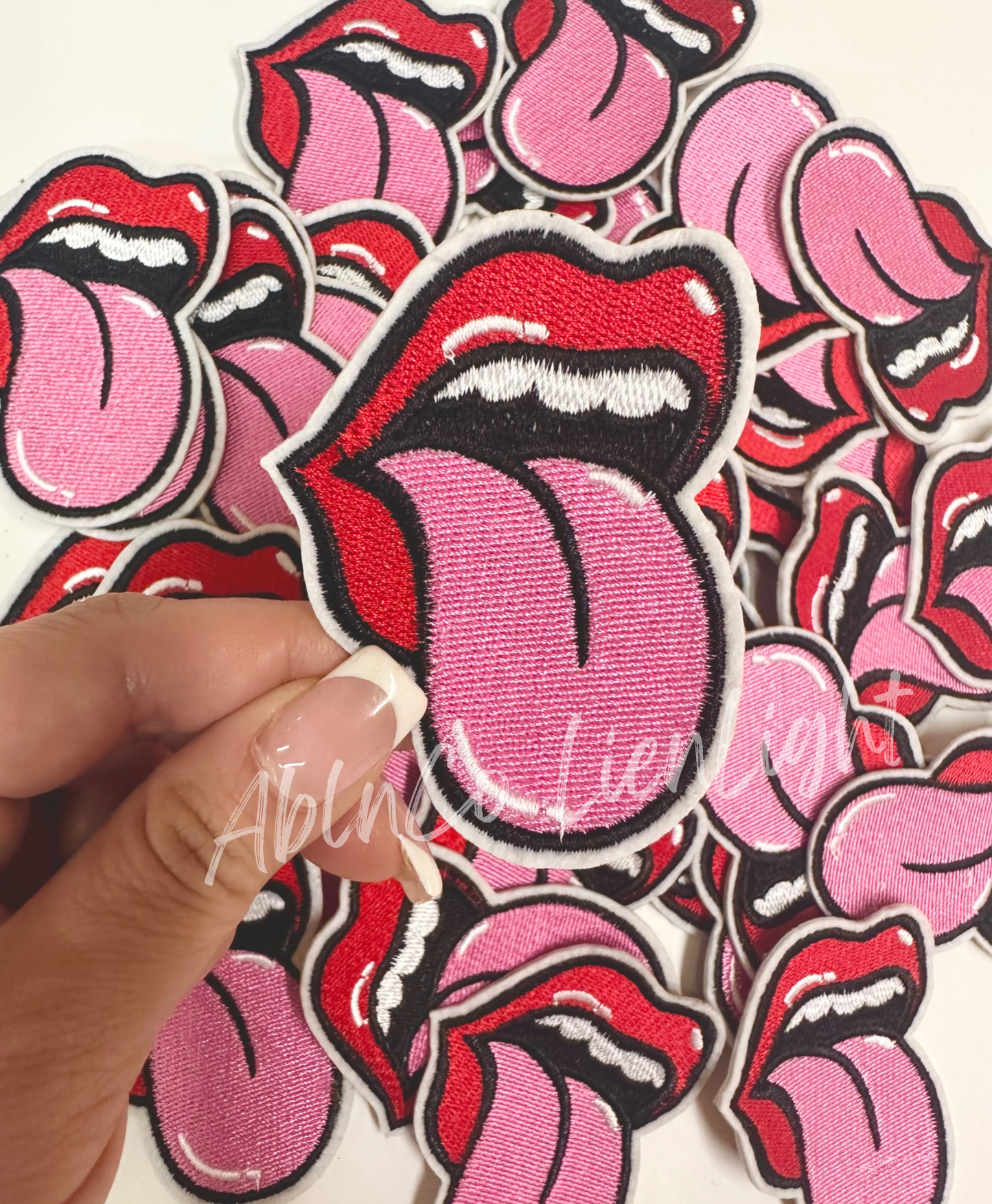 Trucker hat patches 3” rolling stone tongue patch iron on