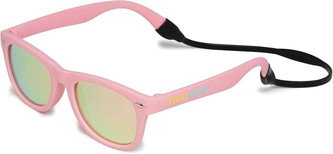 Kids Flexible Wire Sunglasses - Pink/Pink & Yellow Lenses