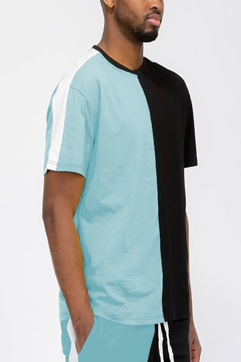 Two Tone Slice Color Block Tshirt