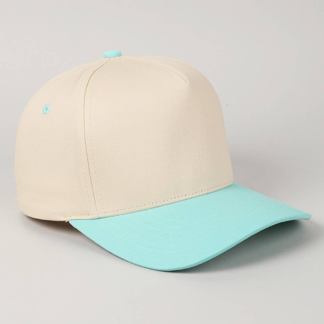 Kids Plain Two Tone Canvas Cotton Baseball Cap