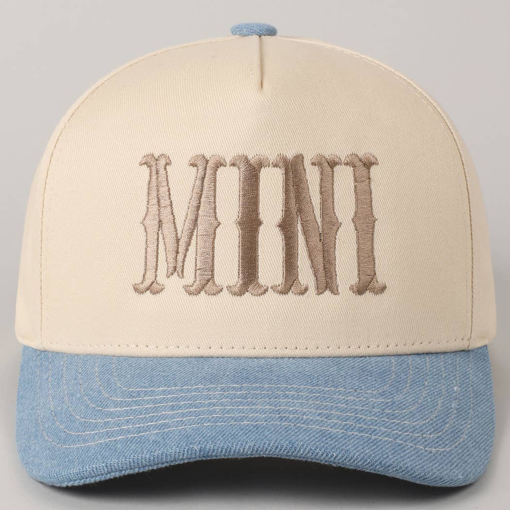MINI Lettering Embroidery Two-Tone Baseball Cap For Kids