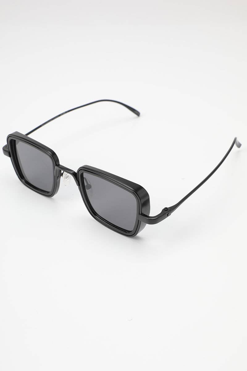 Tinted Lenses Metal Frame Rectangular Sunglasses