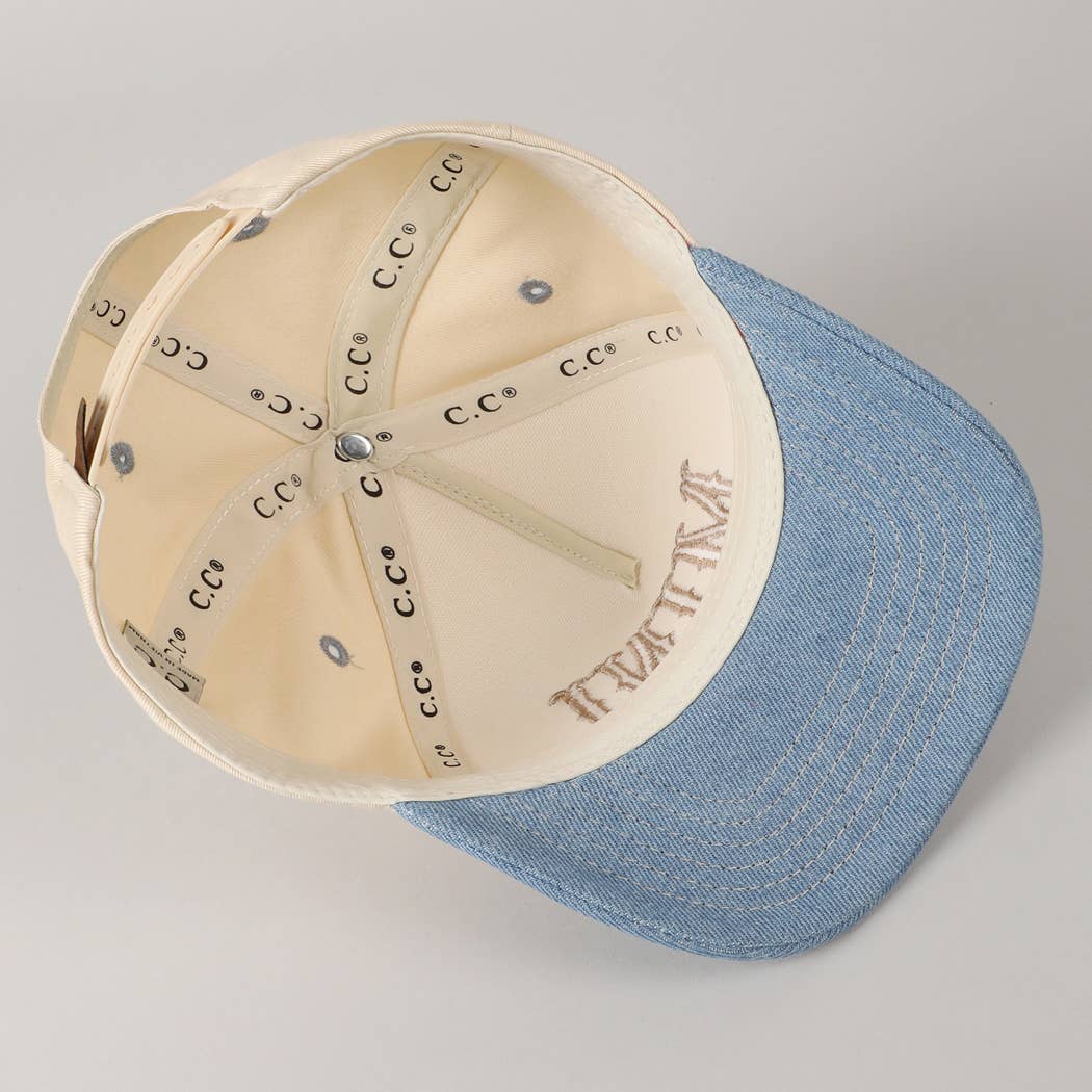 MINI Lettering Embroidery Two-Tone Baseball Cap For Kids
