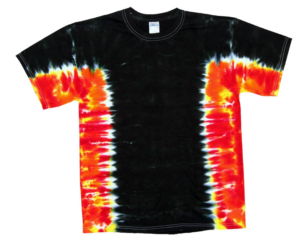 Black Flame Side Stripe Tie Dye Tee