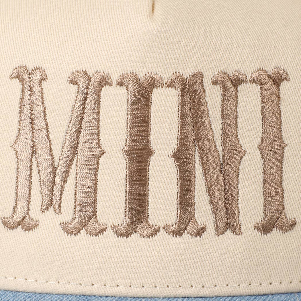 MINI Lettering Embroidery Two-Tone Baseball Cap For Kids