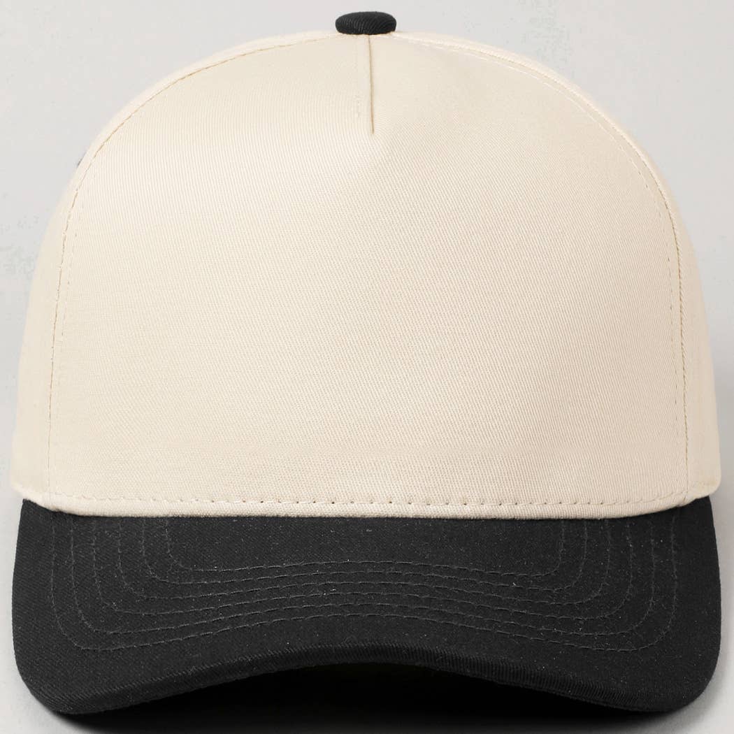 Kids Plain Two Tone Canvas Cotton Baseball Cap