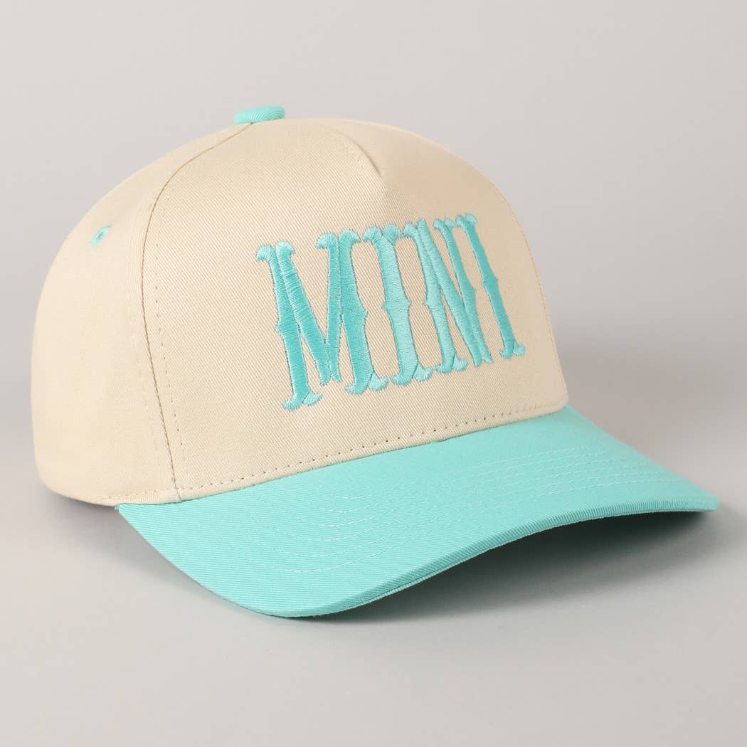 MINI Lettering Embroidery Two-Tone Baseball Cap For Kids
