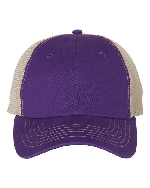 Contrast-Stitch Mesh-Back Cap