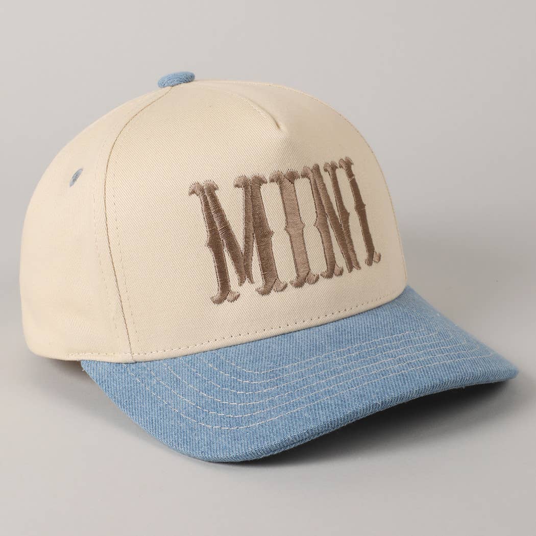 MINI Lettering Embroidery Two-Tone Baseball Cap For Kids