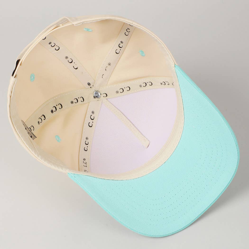 Kids Plain Two Tone Canvas Cotton Baseball Cap