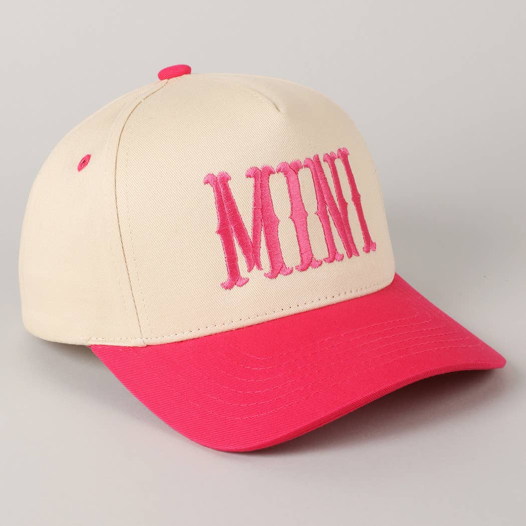 MINI Lettering Embroidery Two-Tone Baseball Cap For Kids