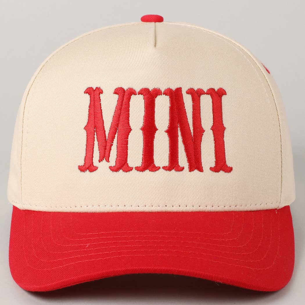 MINI Lettering Embroidery Two-Tone Baseball Cap For Kids