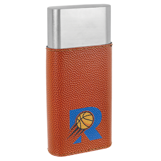 Basketball Leather Cigar Case with Cutter