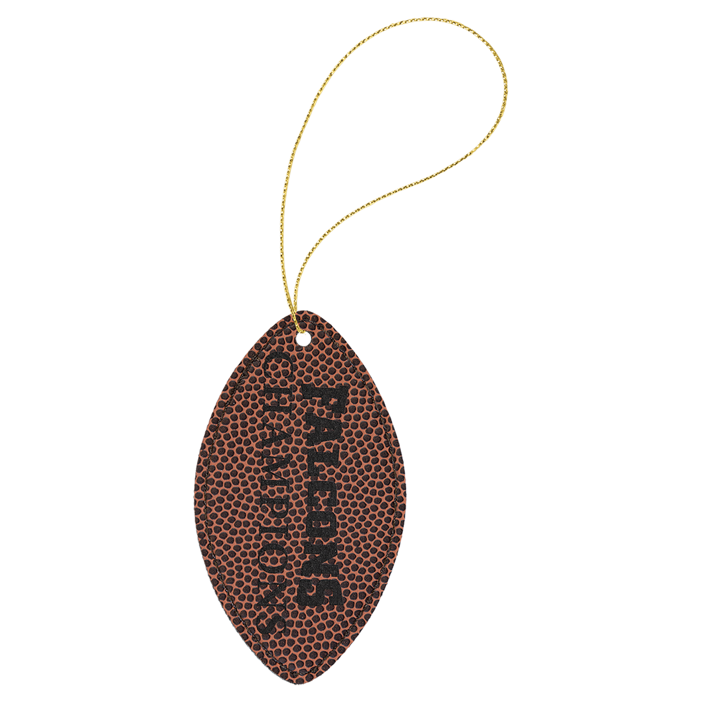 Football Leather Ornament with Gold String