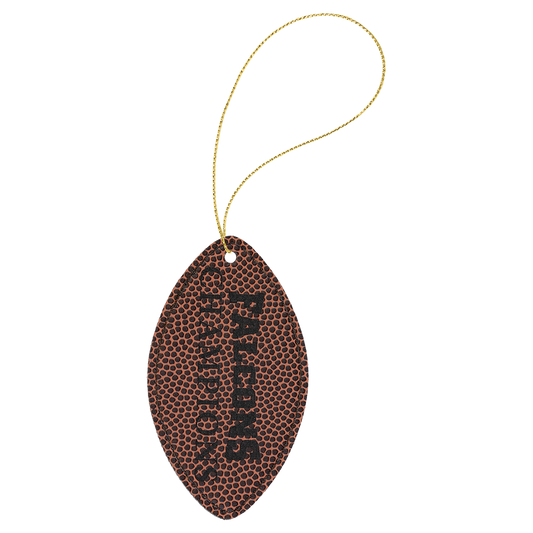 Football Leather Ornament with Gold String