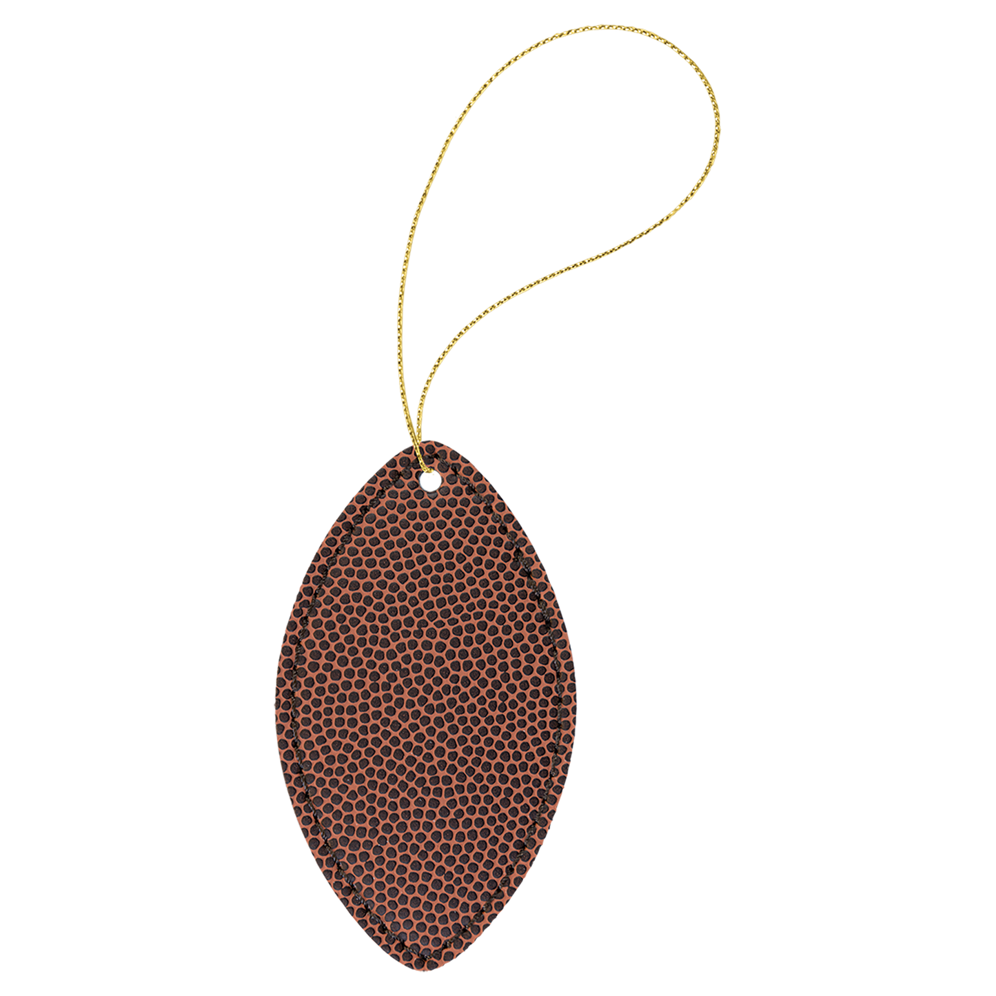 Football Leather Ornament with Gold String
