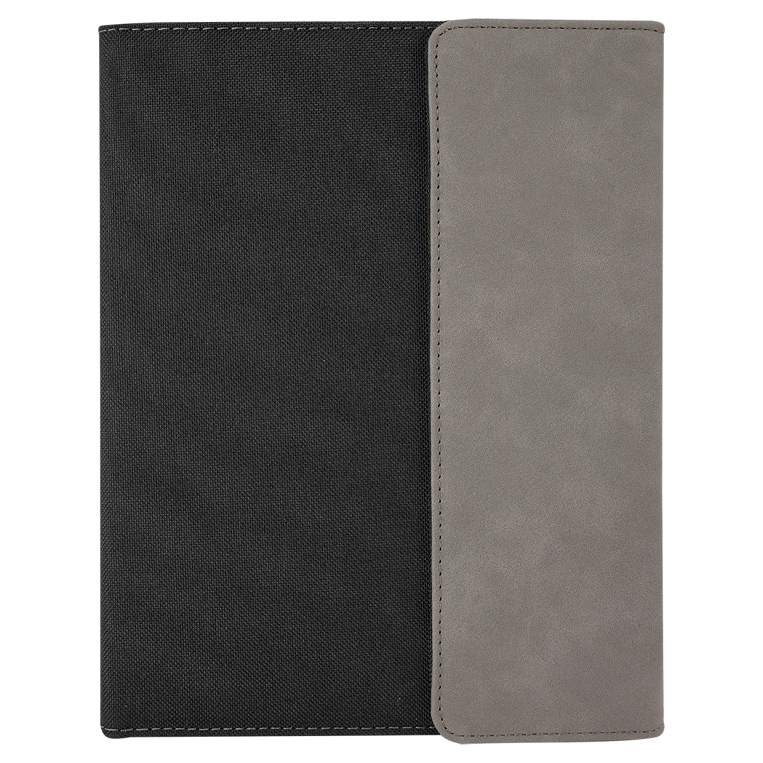 7" x 9" Laserable Leatherette Canvas Portfolio with Notepad