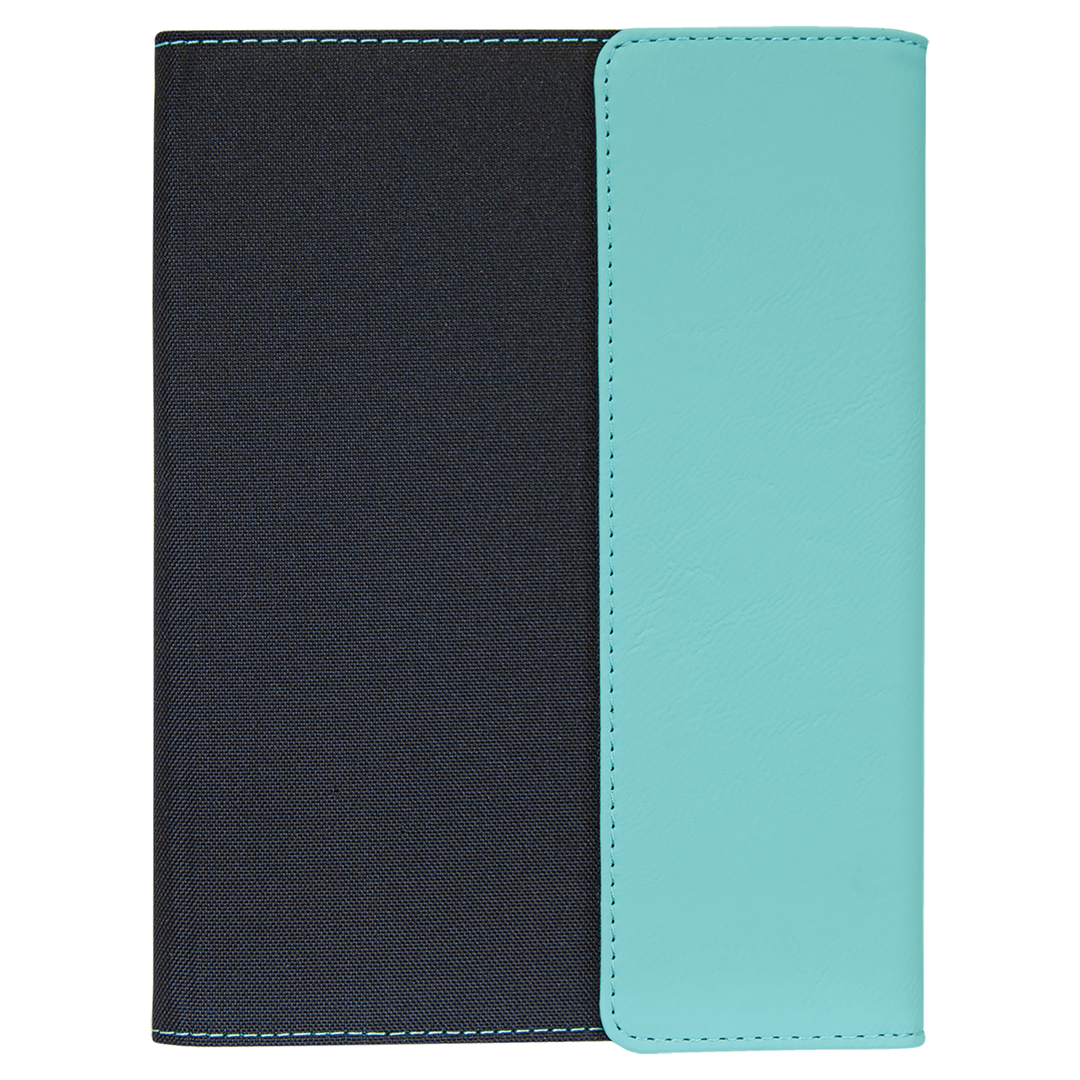 7" x 9" Laserable Leatherette Canvas Portfolio with Notepad