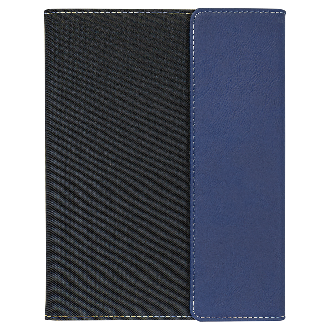 7" x 9" Laserable Leatherette Canvas Portfolio with Notepad
