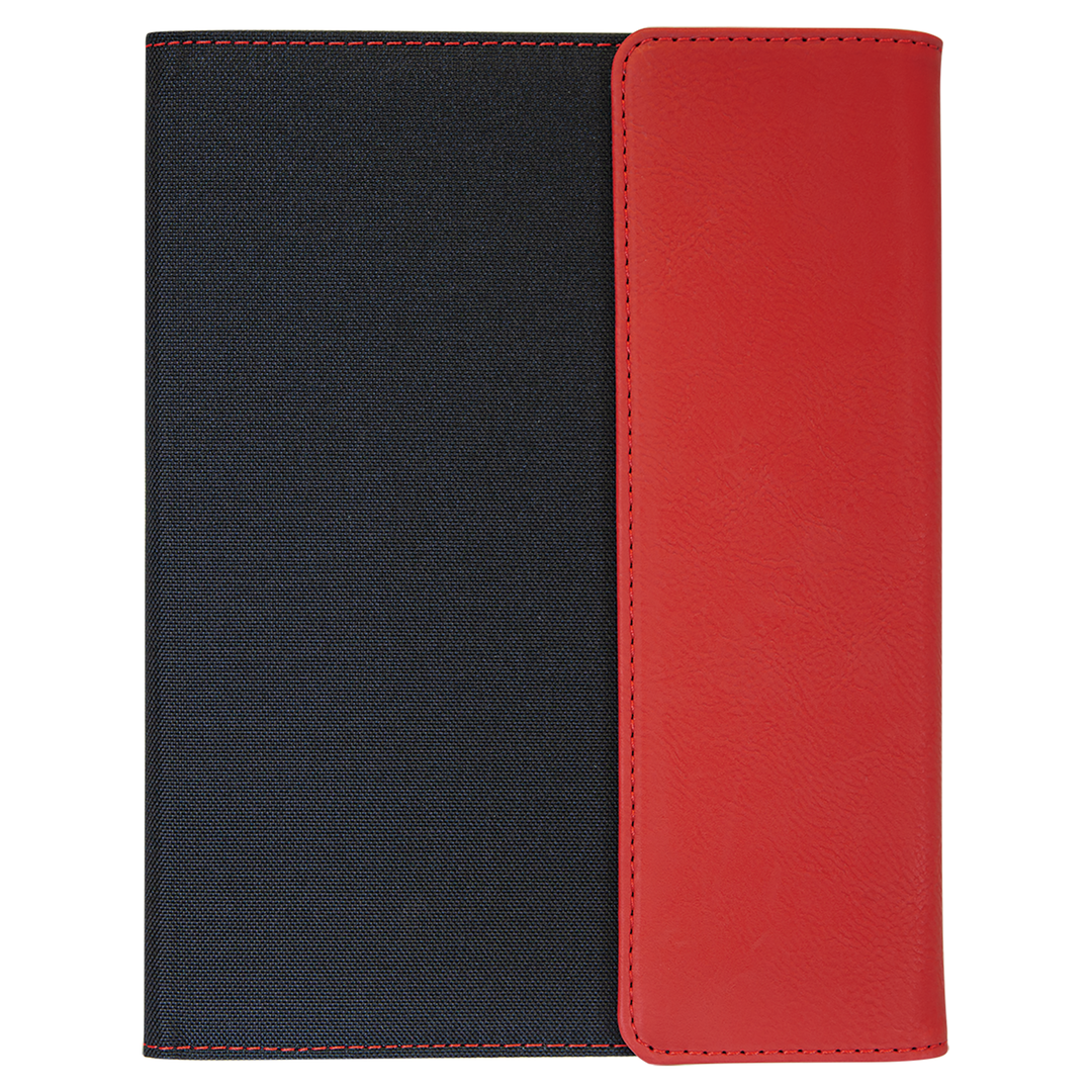 7" x 9" Laserable Leatherette Canvas Portfolio with Notepad