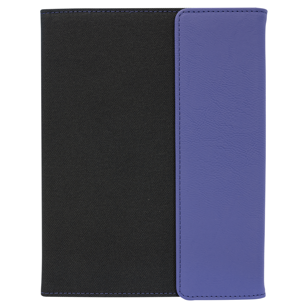 7" x 9" Laserable Leatherette Canvas Portfolio with Notepad