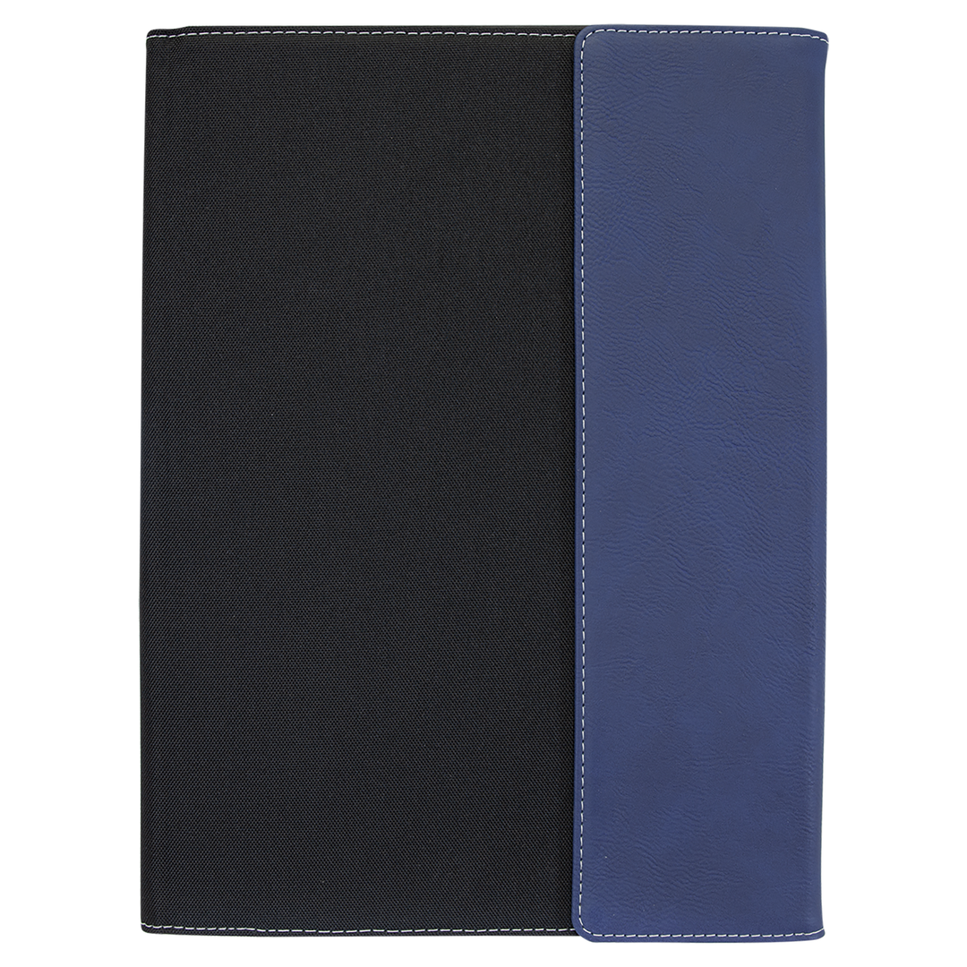 9 1/2" x 12" Laserable Leatherette Canvas Portfolio w / Notepad