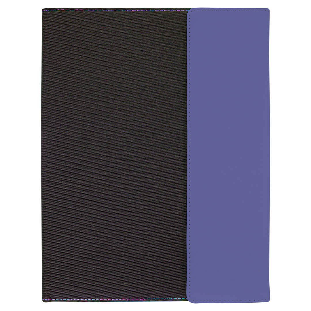 9 1/2" x 12" Laserable Leatherette Canvas Portfolio w / Notepad