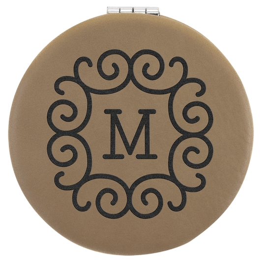 1/2" Leather Compact Mirror