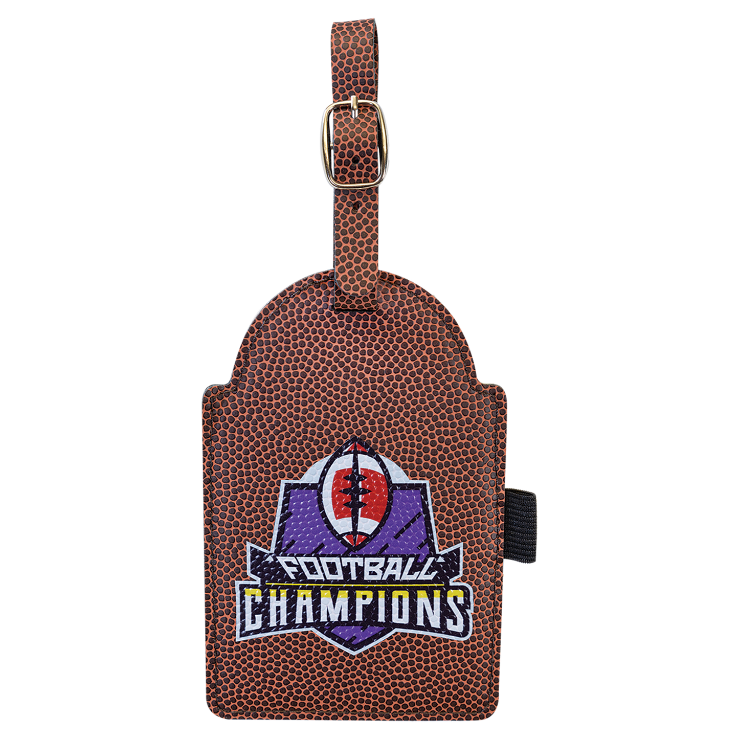 Football Leather Golf Bag Tag with 3 Wooden Tees