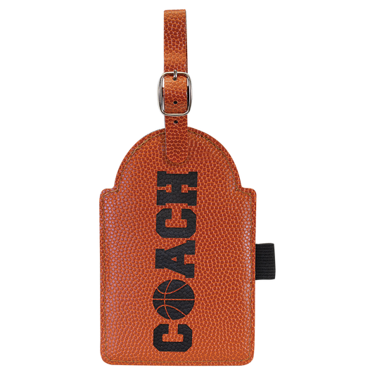 Basketball Leather Golf Bag Tag with 3 Wooden Tees