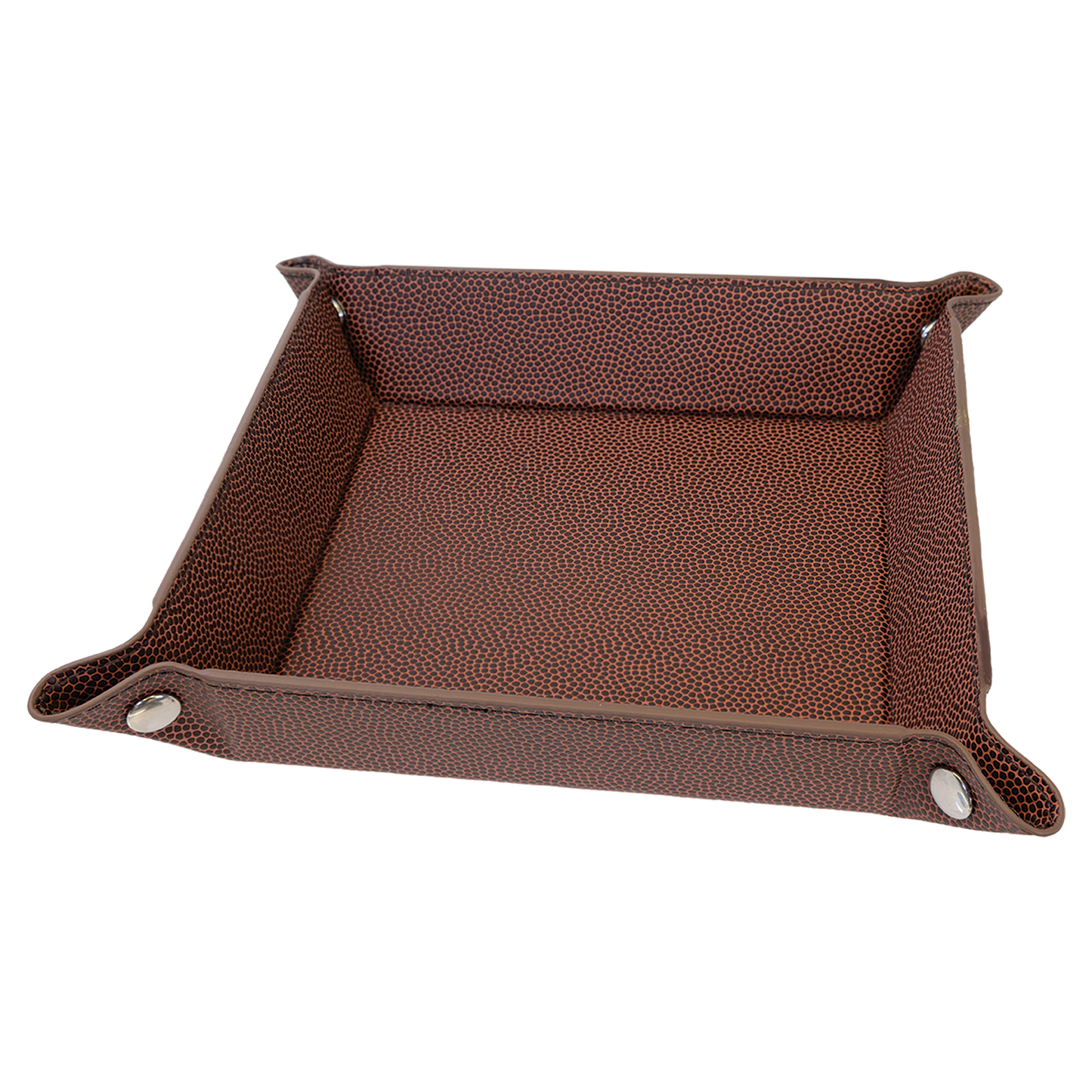 6" x 6" Football Leather Snap Up Tray