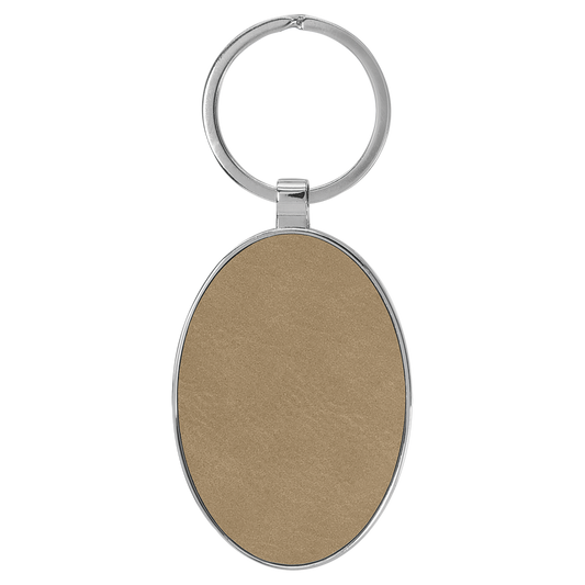Leather Oval Keychain