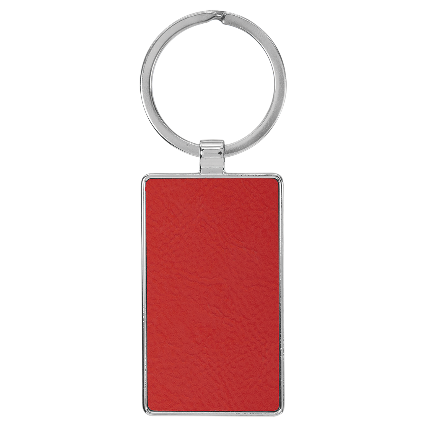 Leather Metal Rectangle Keychain