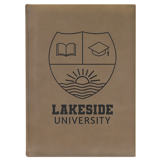 7" x 9 3/4" Leather Journal with Lined Notepad